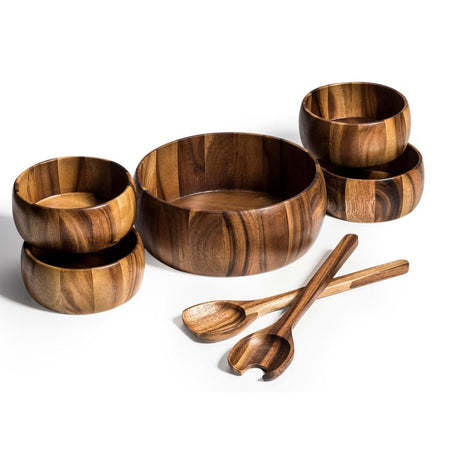 Large Salad Bowl with Servers and 4 Individuals - 332B7