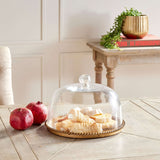 Large Vintage Glass Cloche with Gold Braided Tray-Cloche-Parc Decor