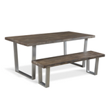 Lark Grey Mango Wood 3 Piece Dining Table Set-Dining Table-Parc Decor