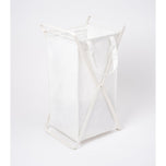 Laundry Hamper with Cotton Liner - Two Sizes - Steel + Cotton