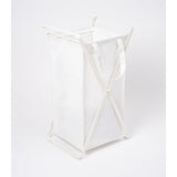 Laundry Hamper with Cotton Liner - Two Sizes - Steel + Cotton