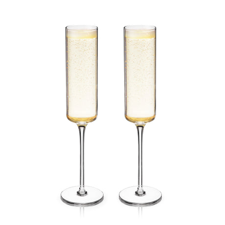 Laurel Crystal Champagne Flutes Set of 2