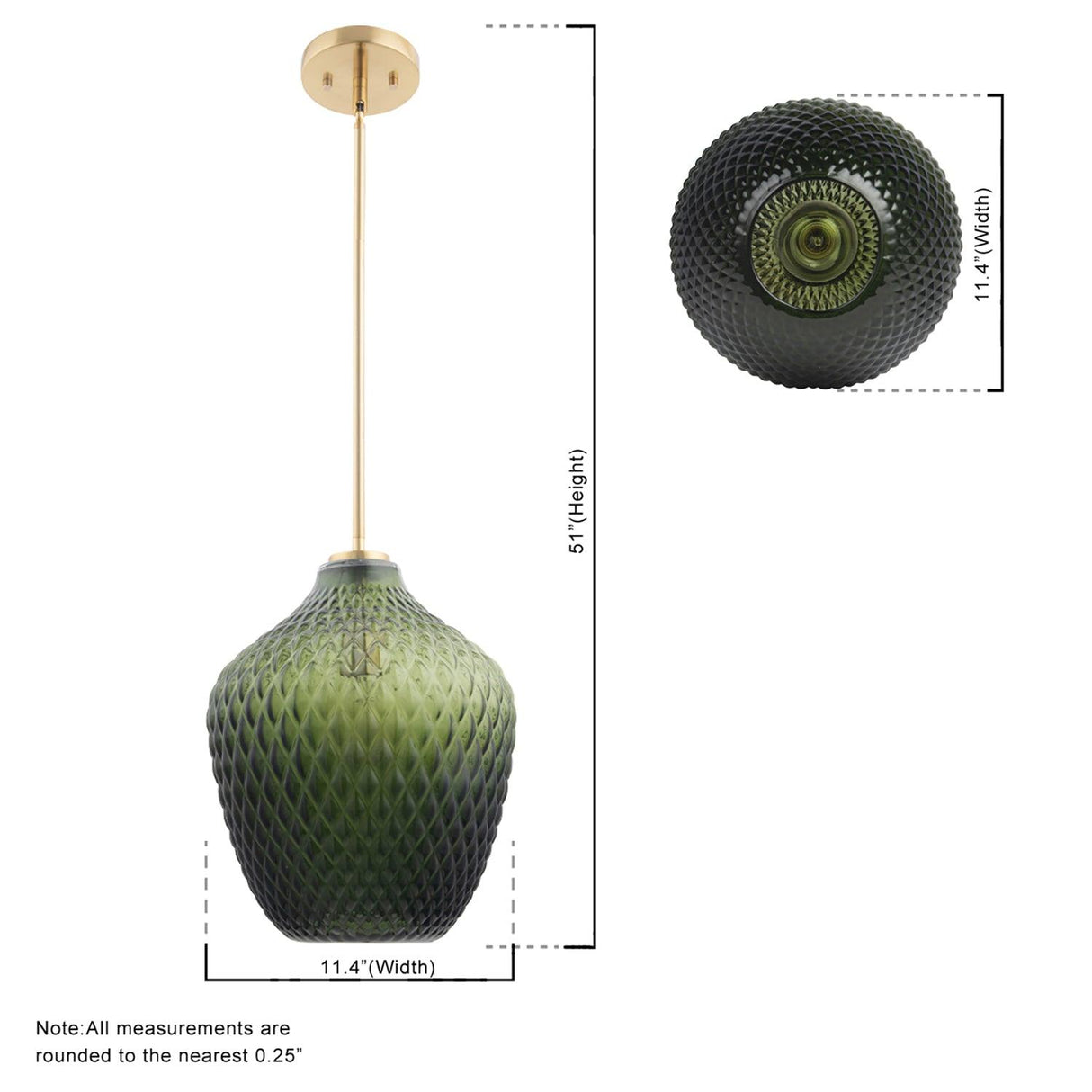 Lavine 1-light Olive Handblown Glass Mini Island Pendant Light-吊灯-Parc Decor