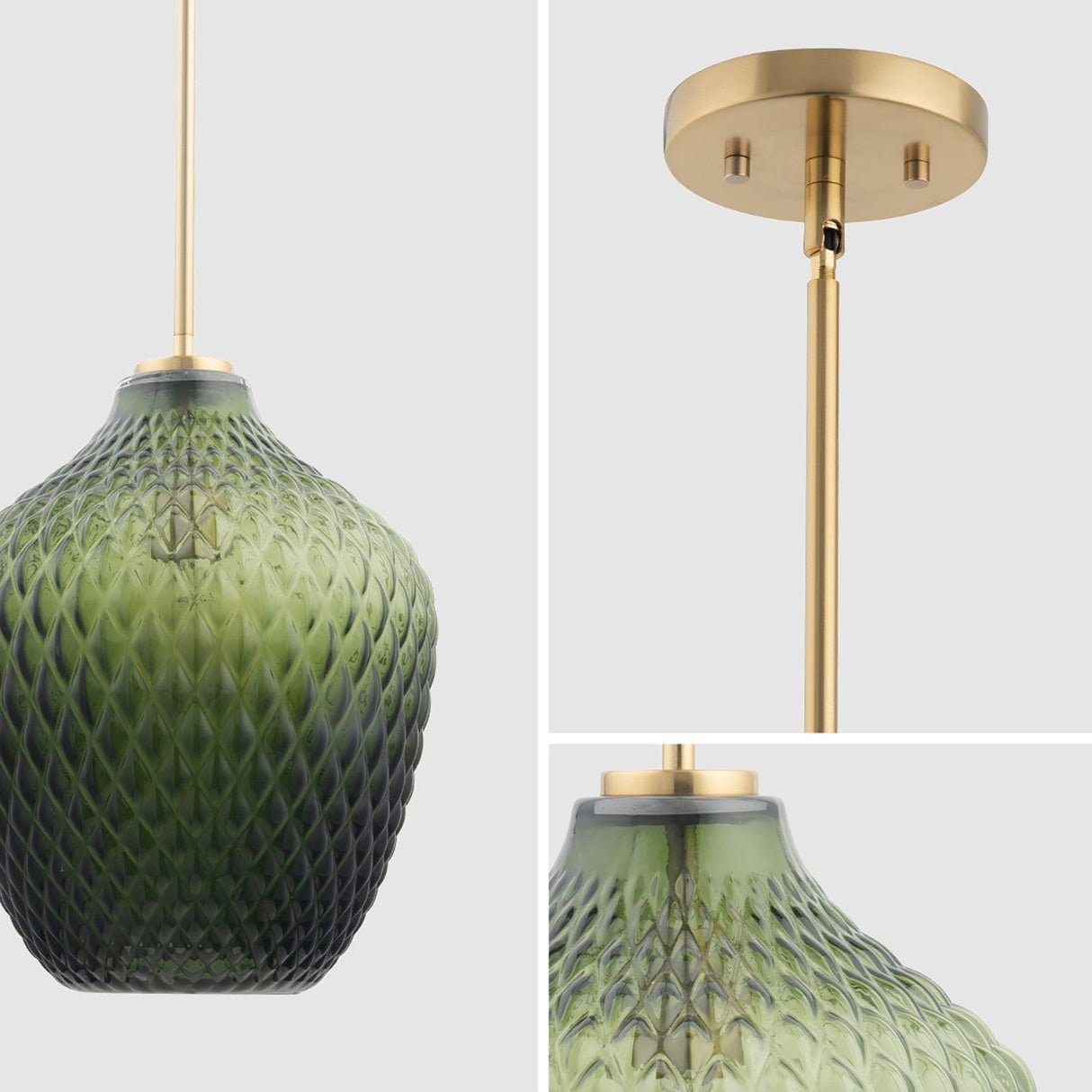Lavine 1-light Olive Handblown Glass Mini Island Pendant Light-吊灯-Parc Decor