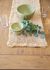 Lazio Crochet Raffia Table Runner, Woven Tabletop-Table Runners-Parc Decor