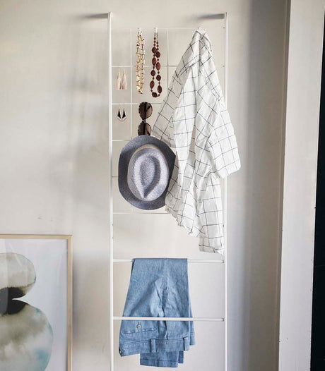 Leaning Ladder with Grid Panel (63" H) - Steel-Leaning Ladder-Parc Decor