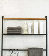 Leaning Storage Ladder With Shelf (63" H) - Steel