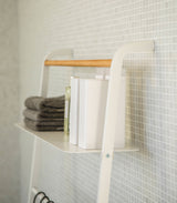 Leaning Storage Ladder With Shelf (63" H) - Steel