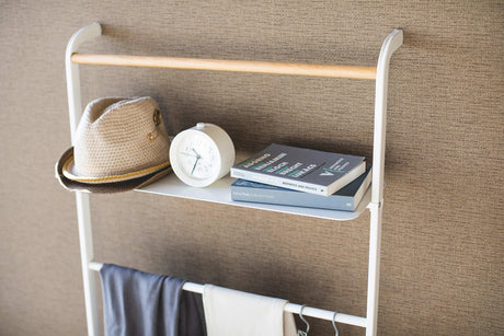 Leaning Storage Ladder With Shelf (63" H) - Steel
