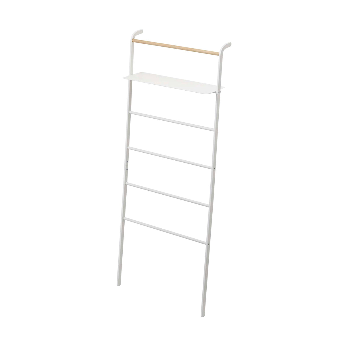 Leaning Storage Ladder With Shelf (63" H) - Steel