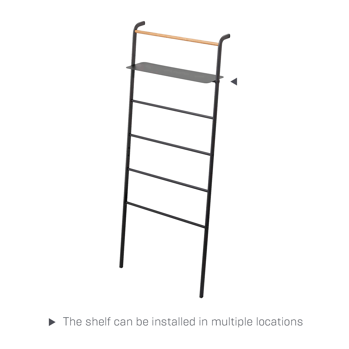 Leaning Storage Ladder With Shelf (63" H) - Steel-Leaning Ladder-Parc Decor
