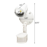 LED Outdoor Security Light 180 Degree Motion Sensor Activated, White Finish 11"H