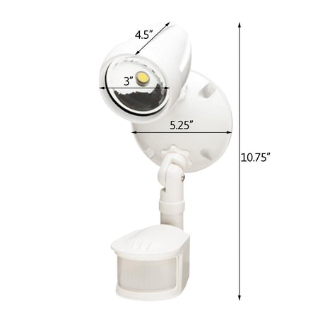 LED Outdoor Security Light 180 Degree Motion Sensor Activated, White Finish 11"H