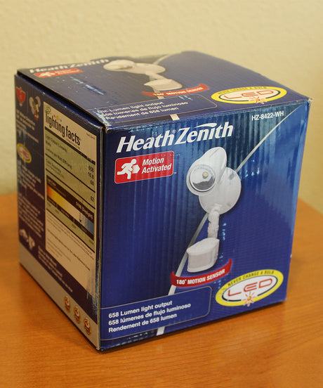 LED Outdoor Security Light 180 Degree Motion Sensor Activated, White Finish 11"H-Parc Decor