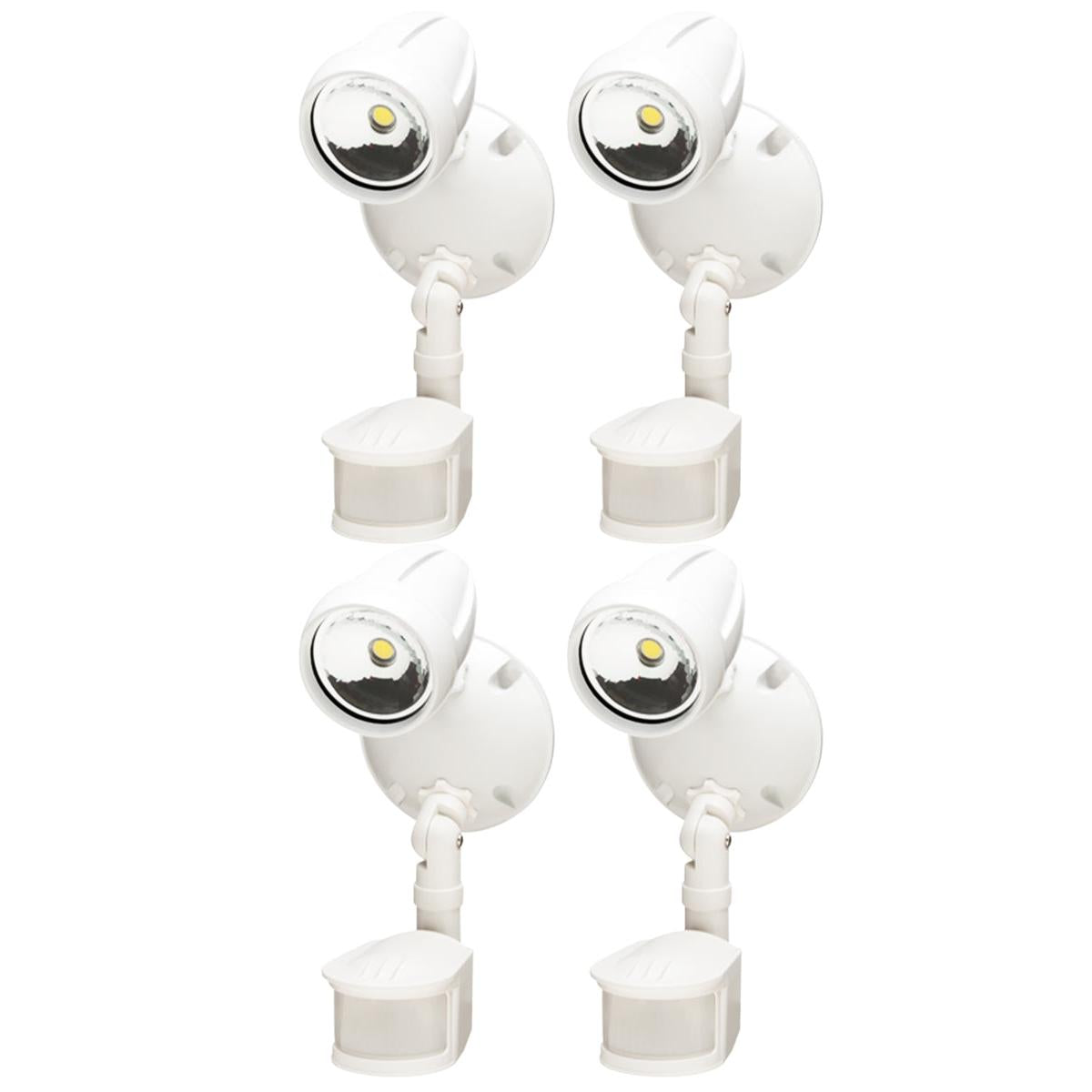 LED Outdoor Security Light 180 Degree Motion Sensor Activated, White Finish 11"H
