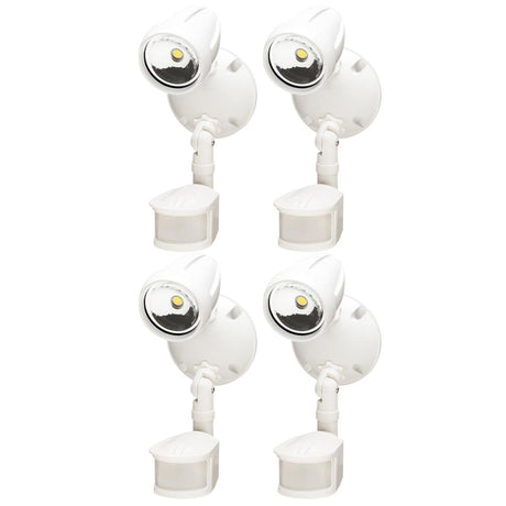 LED Outdoor Security Light 180 Degree Motion Sensor Activated, White Finish 11"H