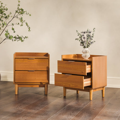 Lee Mid-Century Modern Wood Nightstand