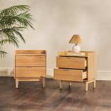 Lee Mid-Century Modern Wood Nightstand