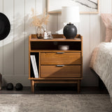 Lee Mid-Century Modern Wood Nightstand-Bedroom-Parc Decor