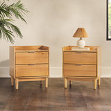 Lee Mid-Century Modern Wood Nightstand-Bedroom-Parc Decor