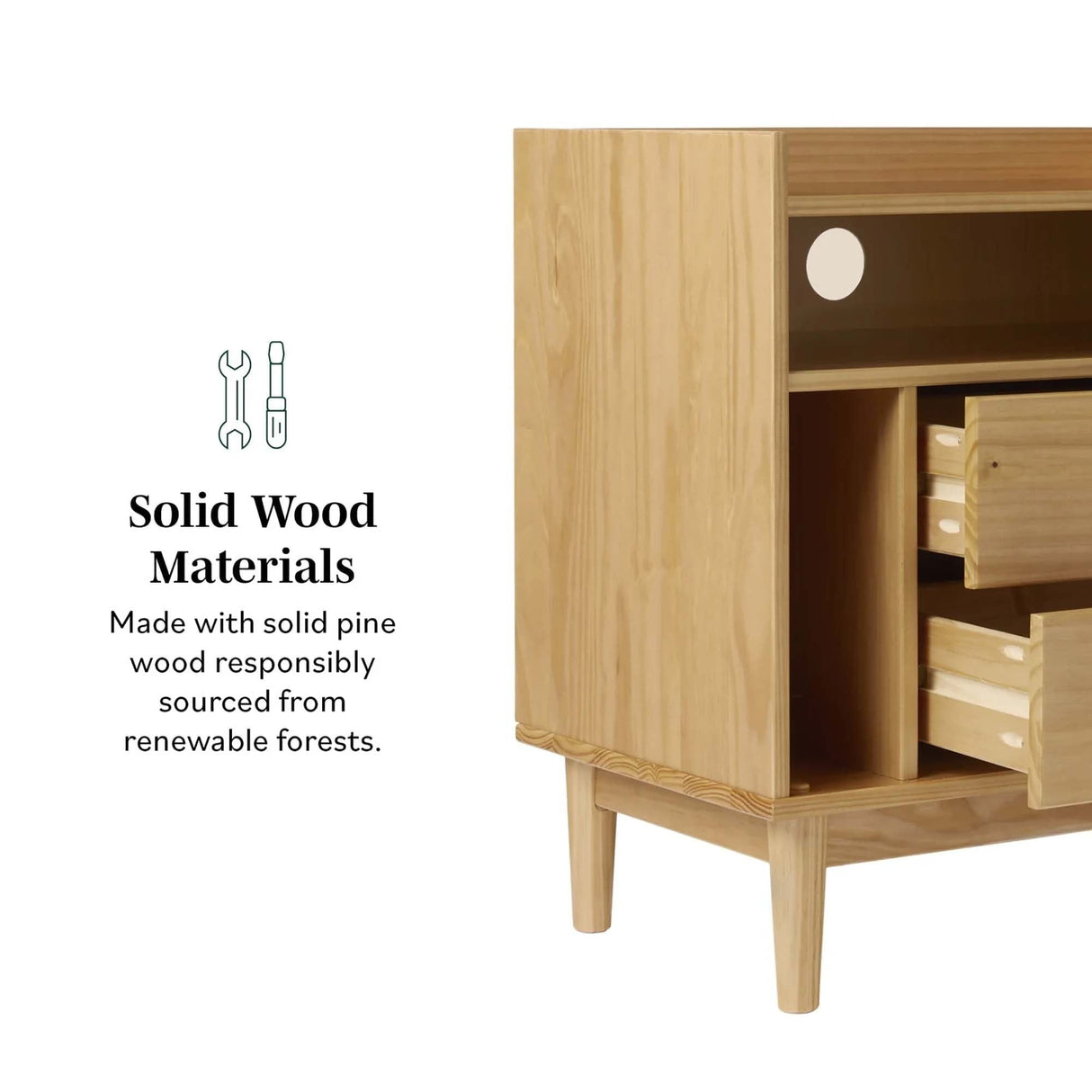 Lee Mid-Century Modern Wood Nightstand-Bedroom-Parc Decor