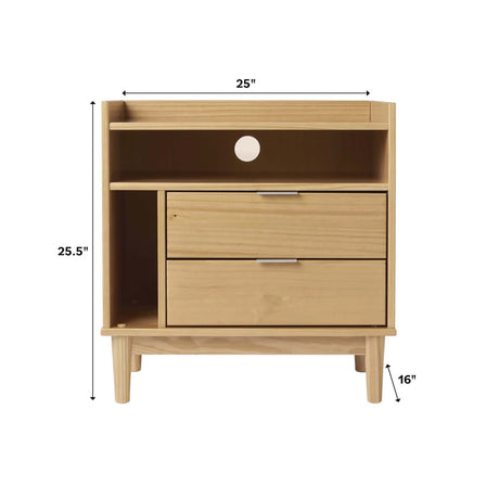 Lee Mid-Century Modern Wood Nightstand-Bedroom-Parc Decor