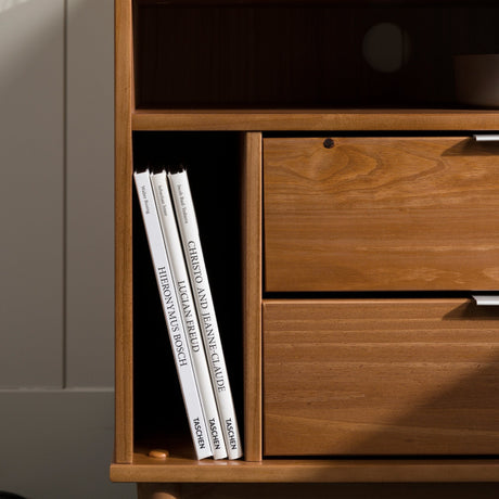 Lee Mid-Century Modern Wood Nightstand-Bedroom-Parc Decor