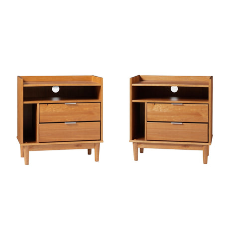 Lee Mid-Century Modern Wood Nightstand-Bedroom-Parc Decor