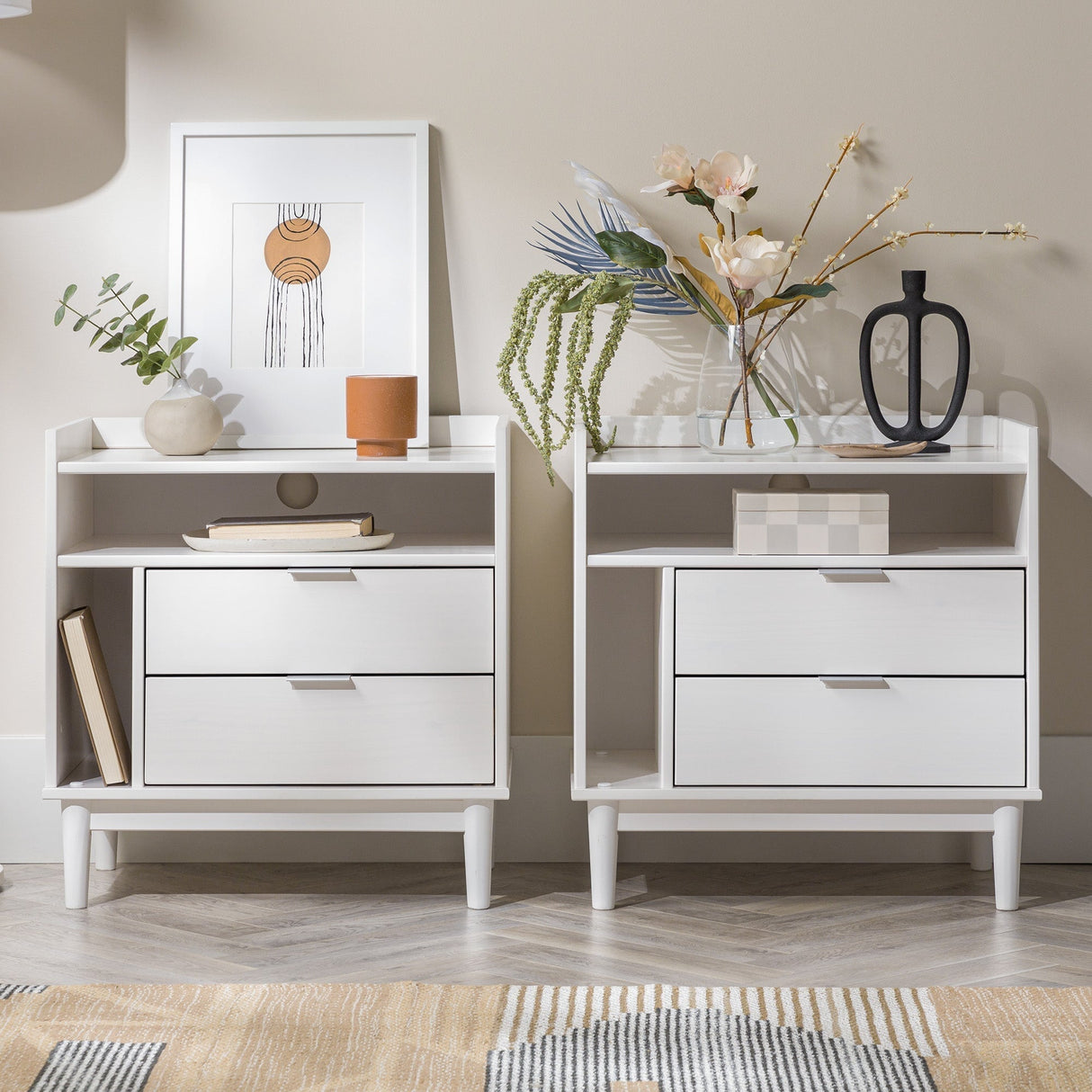 Lee Mid-Century Modern Wood Nightstand-Bedroom-Parc Decor