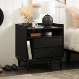 Lee Mid-Century Modern Wood Nightstand-Bedroom-Parc Decor