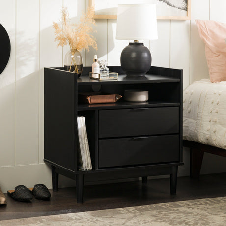 Lee Mid-Century Modern Wood Nightstand-Bedroom-Parc Decor