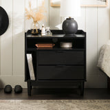 Lee Mid-Century Modern Wood Nightstand-Bedroom-Parc Decor