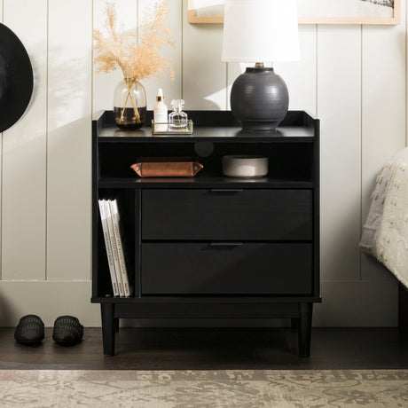 Lee Mid-Century Modern Wood Nightstand-Bedroom-Parc Decor