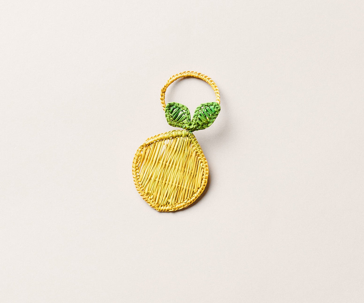 Lemon Napkin Ring – 3.5” Handwoven Iraca Palm – Artisan Summer Table Decor from Colombia-Napkins-Parc Decor