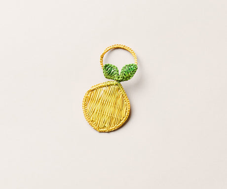 Lemon Napkin Ring – 3.5” Handwoven Iraca Palm – Artisan Summer Table Decor from Colombia-Napkins-Parc Decor