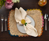Lemon Napkin Ring – 3.5” Handwoven Iraca Palm – Artisan Summer Table Decor from Colombia-Napkins-Parc Decor