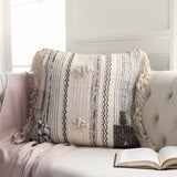Lenorah Pink&White Textured Throw Pillow - Clearance-Throw Pillows-Parc Decor