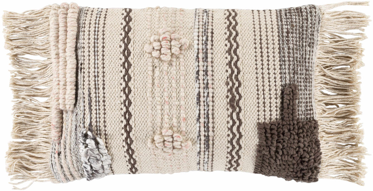 Lenorah Pink&White Textured Throw Pillow - Clearance-Throw Pillows-Parc Decor