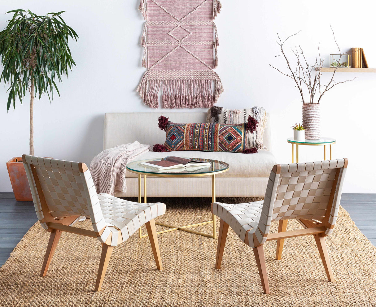 Lenorah Pink&White Textured Throw Pillow - Clearance-Throw Pillows-Parc Decor