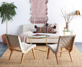 Lenorah Pink&White Textured Throw Pillow - Clearance-Throw Pillows-Parc Decor