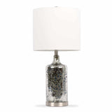 Lentner Ribbed White Ceramic Table Lamp-Lighting-Parc Decor
