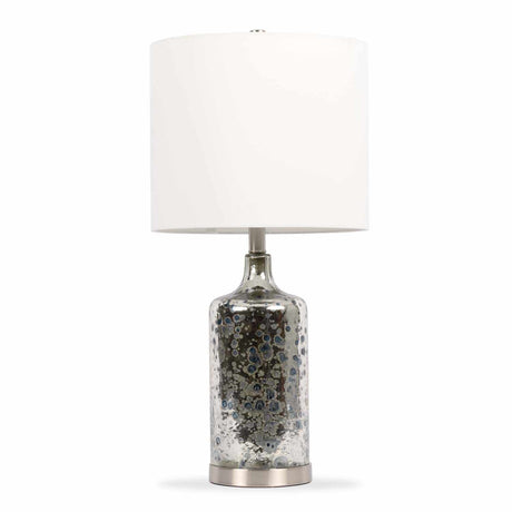 Lentner Ribbed White Ceramic Table Lamp-Lighting-Parc Decor
