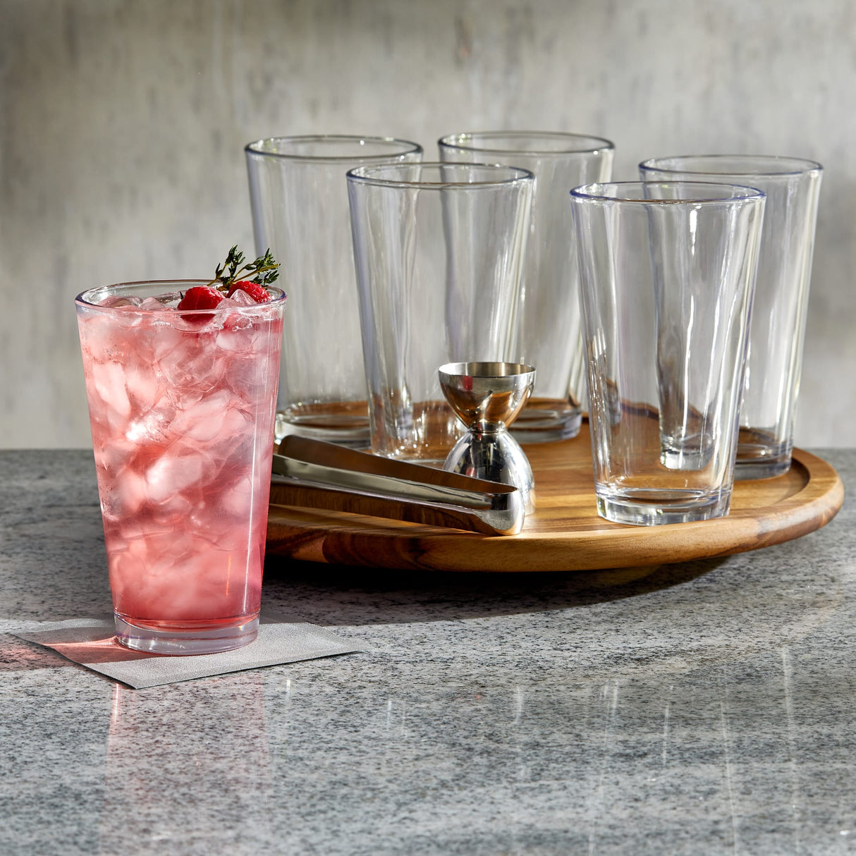 Libbey Bar Essentials Tumbler Glasses, 16 ounce, Set of 6