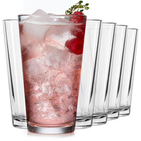 Libbey Bar Essentials Tumbler Glasses, 16 ounce, Set of 6-Cocktails and Spirits-Parc Decor
