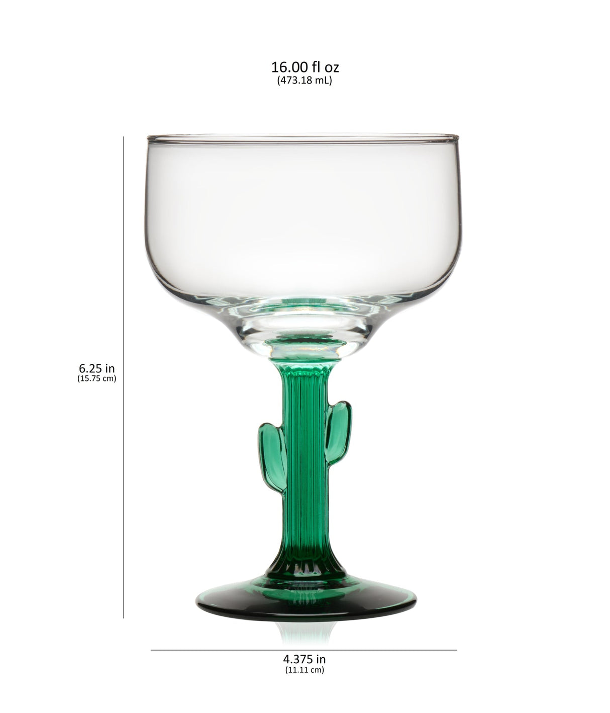 Libbey Cactus Margarita Glasses, 16 ounce, Set of 4