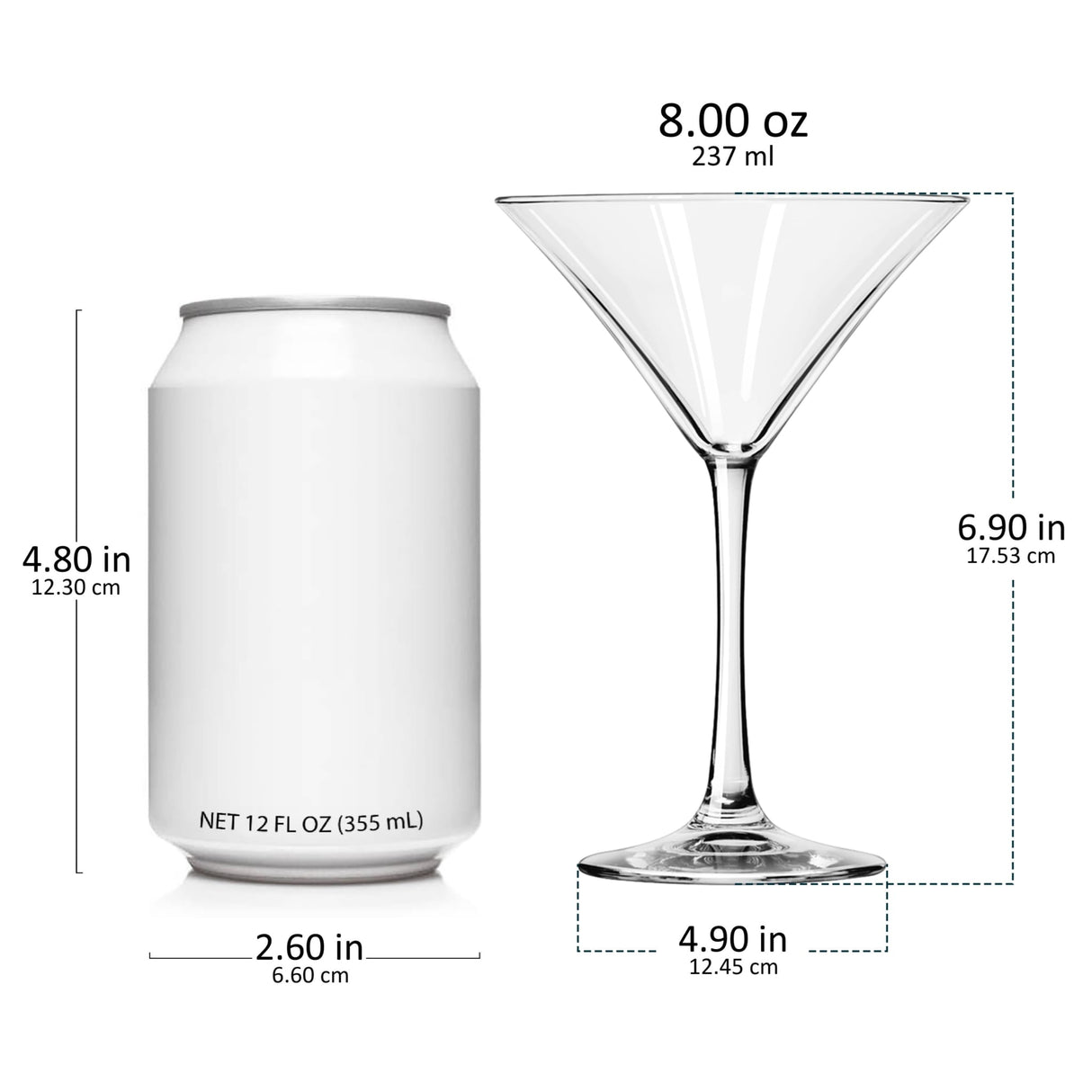 Libbey Entertaining Essentials Martini Glasses, 8 ounce, Set of 6