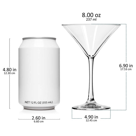Libbey Entertaining Essentials Martini Glasses, 8 ounce, Set of 6