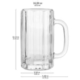 Libbey Heidelberg Glass Beer Mugs, 16 ounce, Set of 4