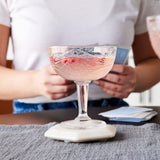 Libbey Hobstar Coupe Cocktail Beverage Drinking Glasses, 8.5 ounce, Set of 4