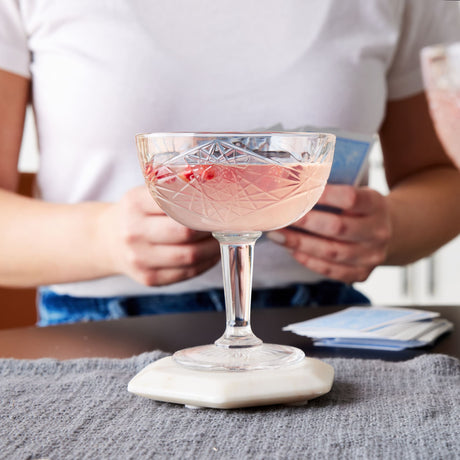 Libbey Hobstar Coupe Cocktail Beverage Drinking Glasses, 8.5 ounce, Set of 4